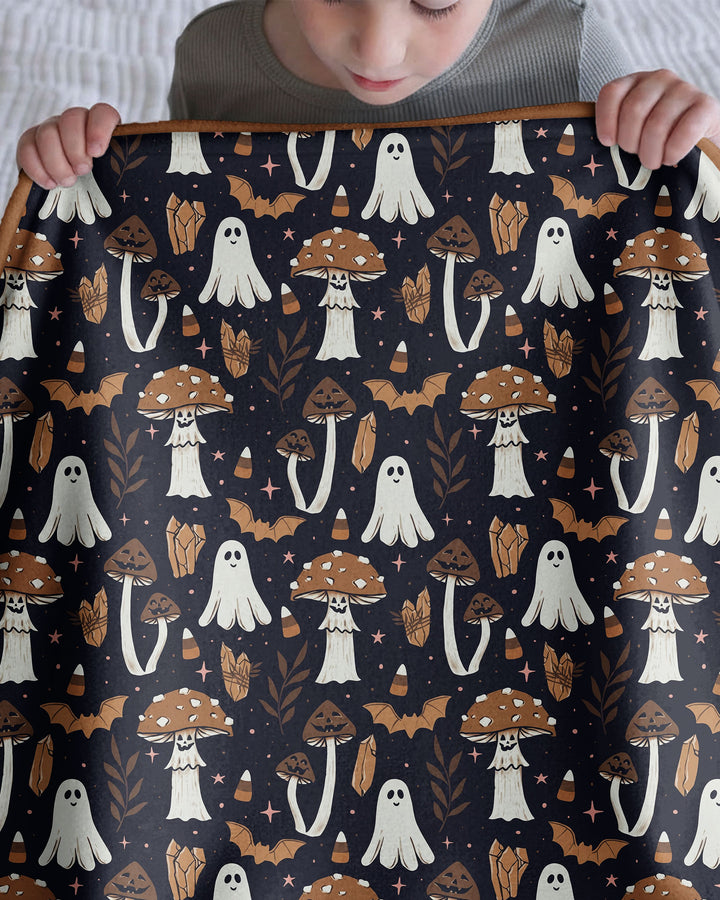 Retro Halloween Whimsy Bamboo Blanket