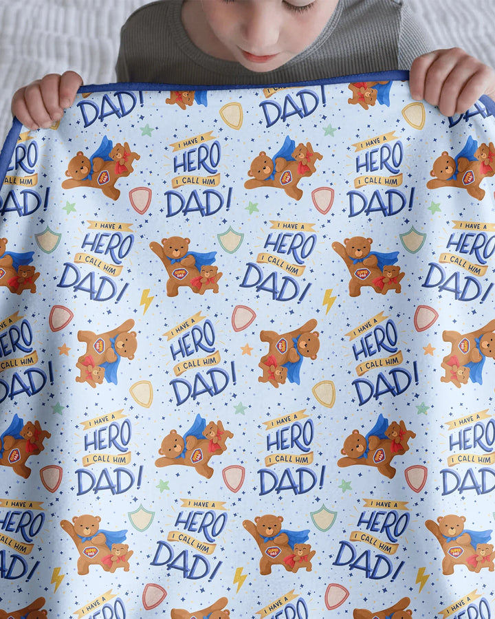 I Have A Hero Daddy & Me Matching Bamboo Blanket
