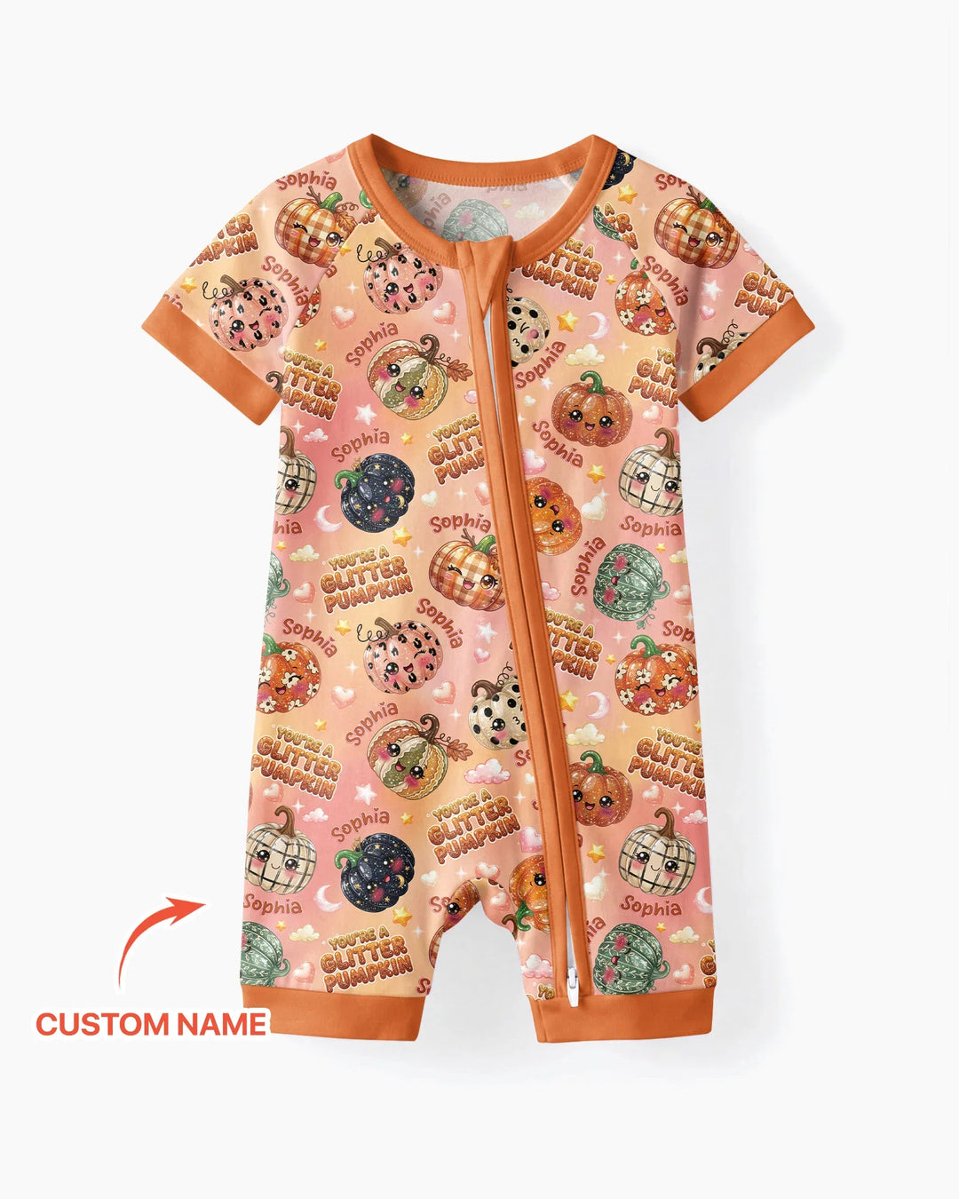 Custom Name You're A Glitter Pumpkin Bamboo Shorty Zippy