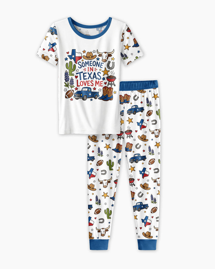 Someone in Texas Loves Me Bamboo Two Piece Short Sleeve Pajama Set