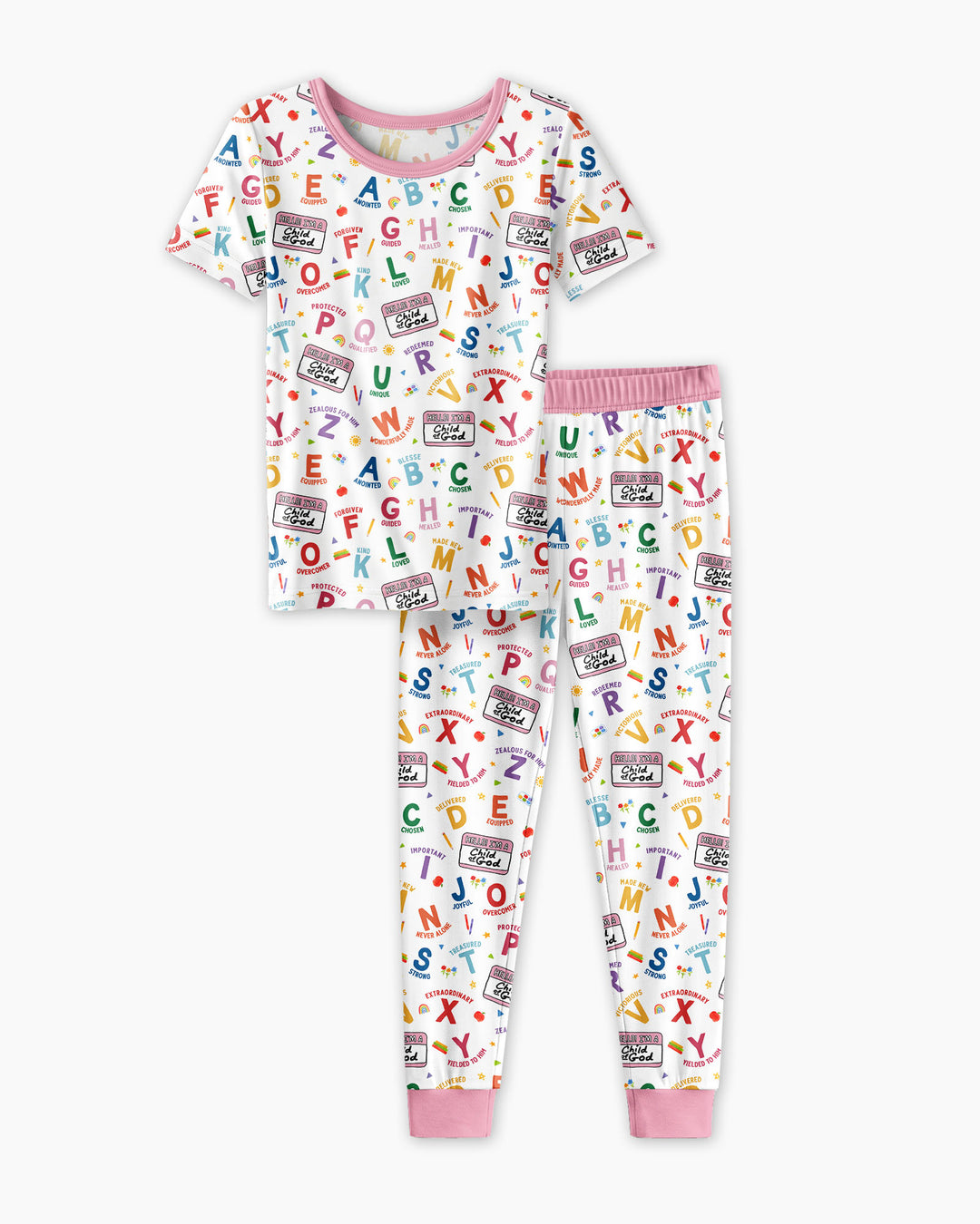 I'm A Child Of God ABCs Bamboo Two Piece Short Sleeve Pajama Set