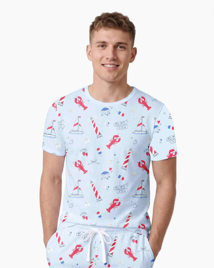 East Coast Bamboo Men Short Sleeve Short Pajama Set