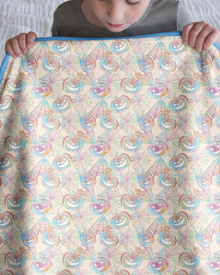 Pastel Halloween Jack O Lanterns Bamboo Blanket