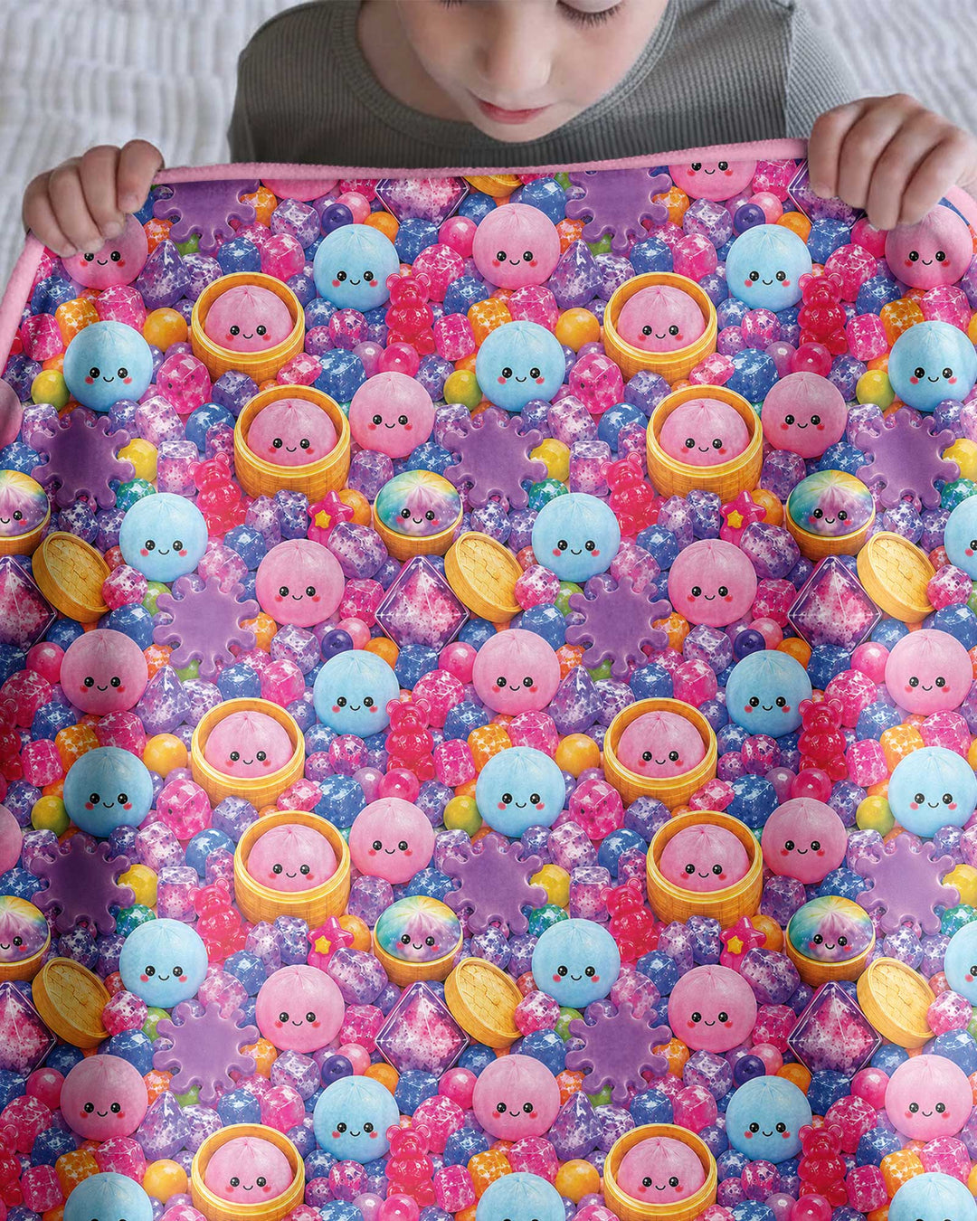 Rainbow Glitter Dumplings Bamboo Blanket