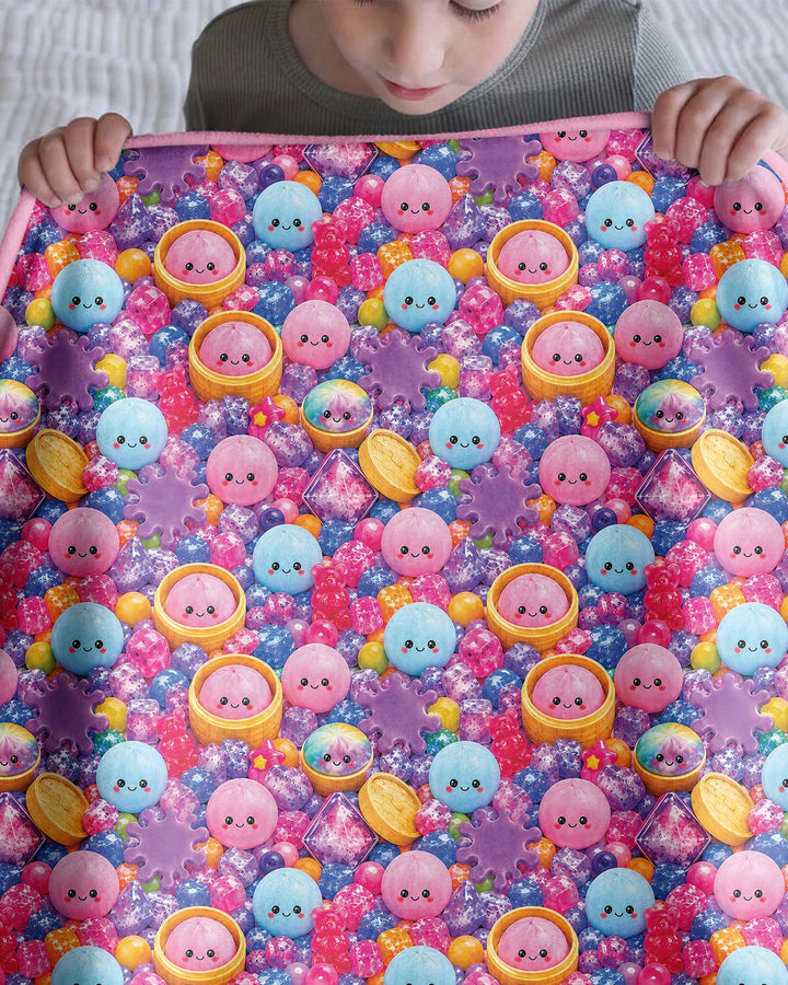 Rainbow Glitter Dumplings Bamboo Blanket