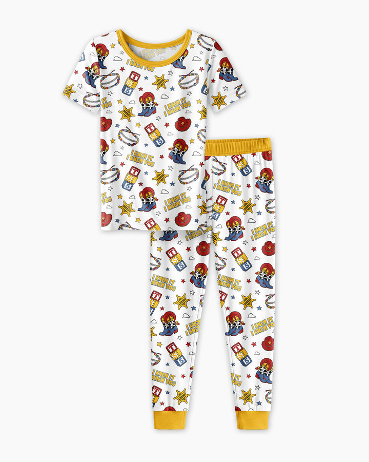 Little Cowgirl Bamboo Two Piece Short Sleeve Pajama Set