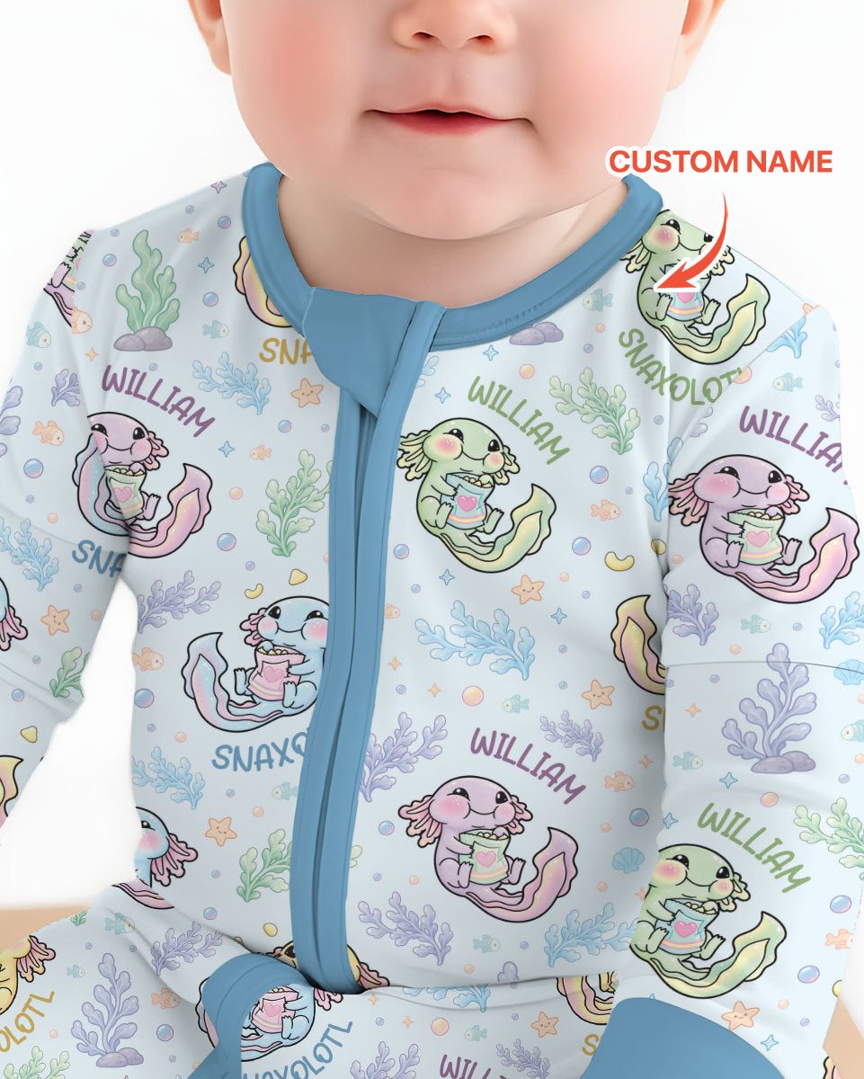 Snaxolotl Custom Name Bamboo Convertible Zippy
