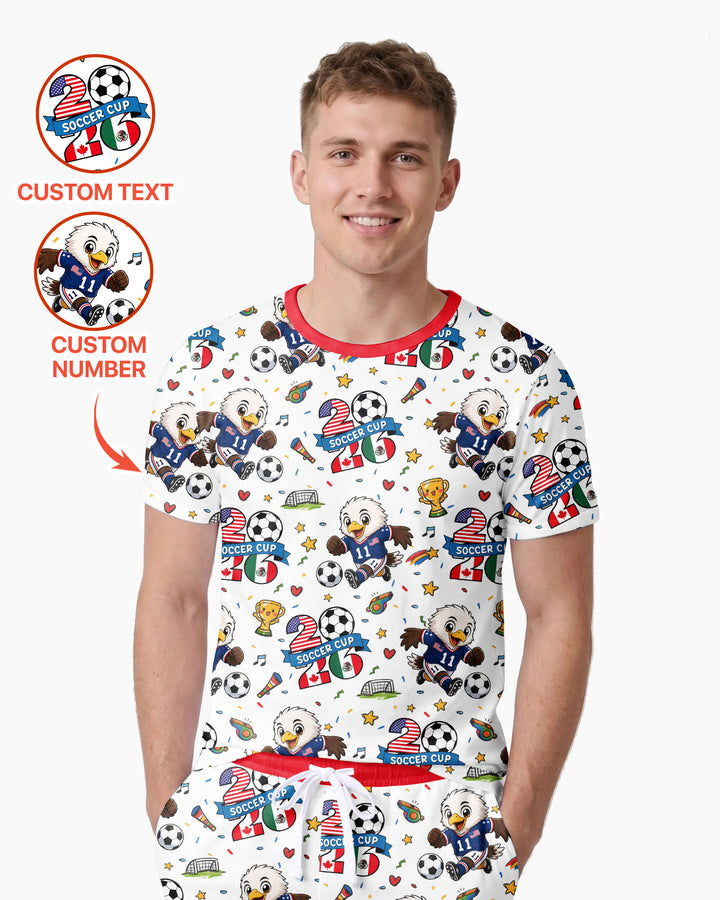 We Are The Champions Soccer Cup 2026 Bamboo Men Short Sleeve Short Pajama Set