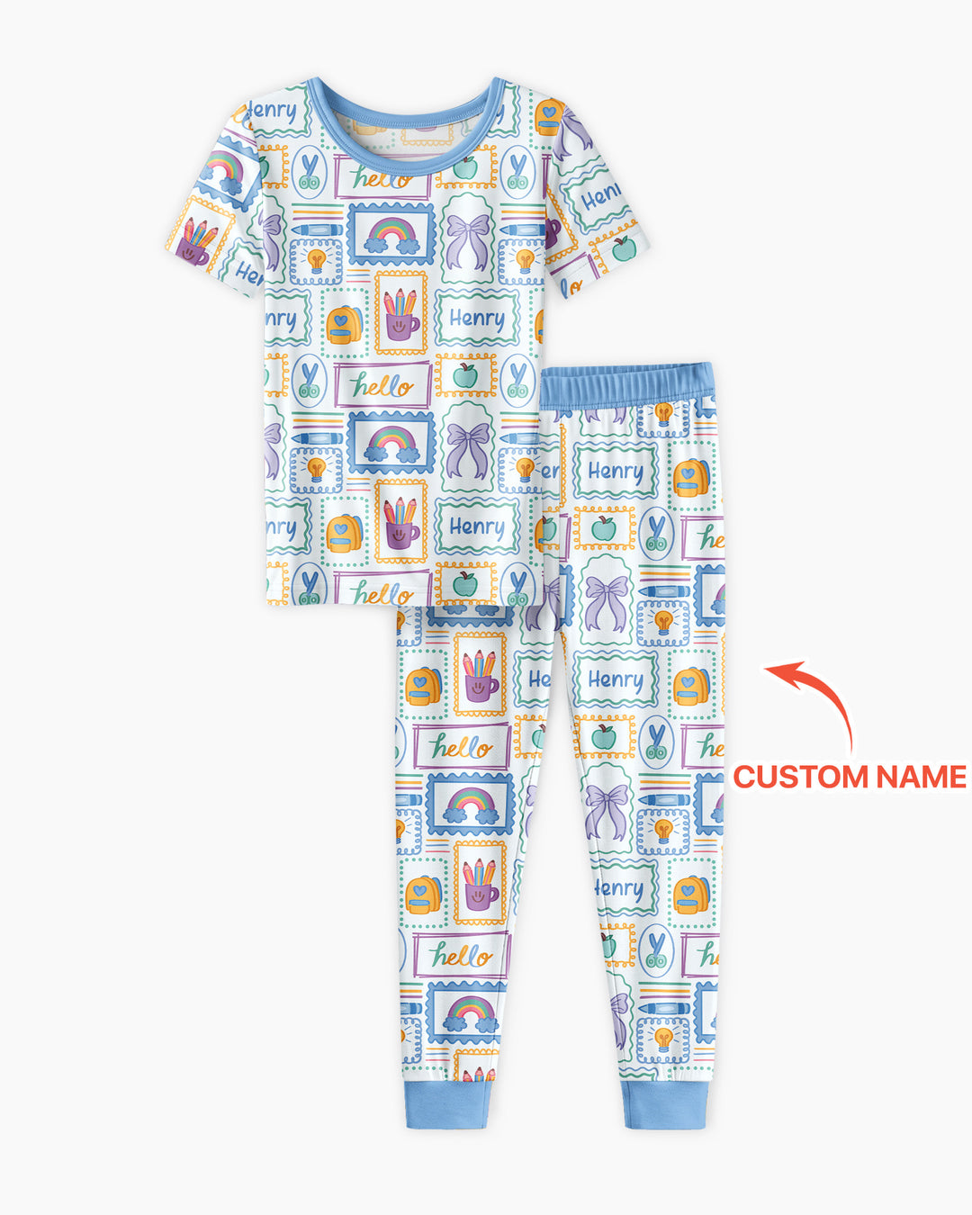 CUSTOM Template Bamboo Two Piece Short Sleeve Pyjamas Set