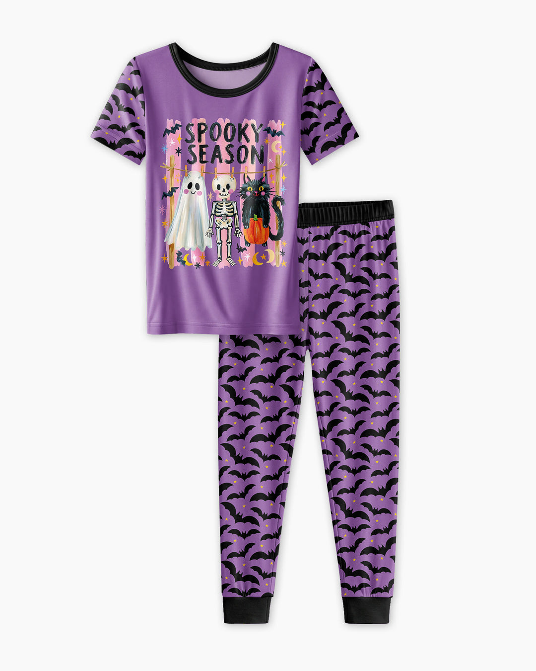 Bats & Boos Family Matching Bamboo Two Piece Short Sleeve Pajama Set