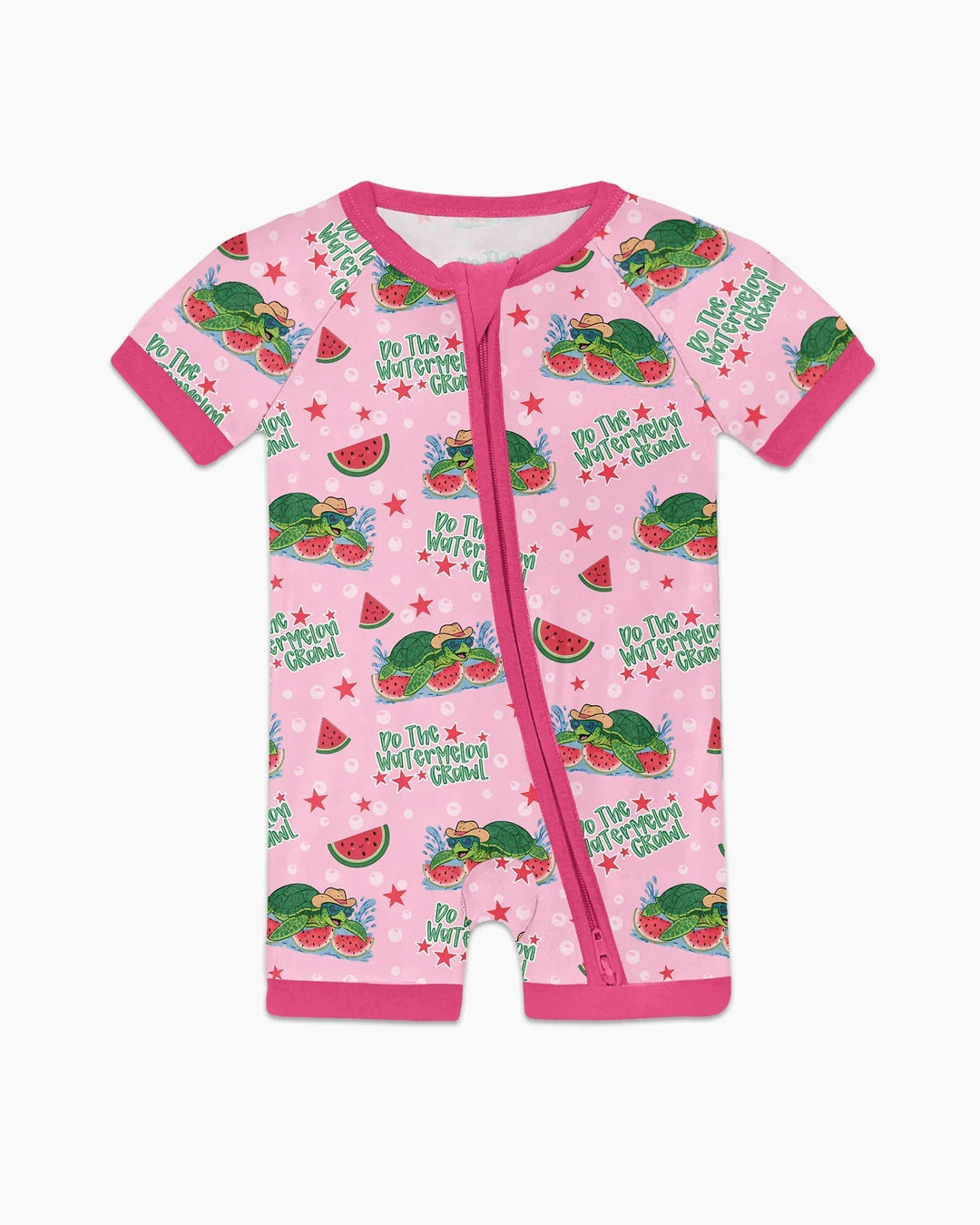 Watermelon Turtle Family Matching Bamboo Shorty Zippy