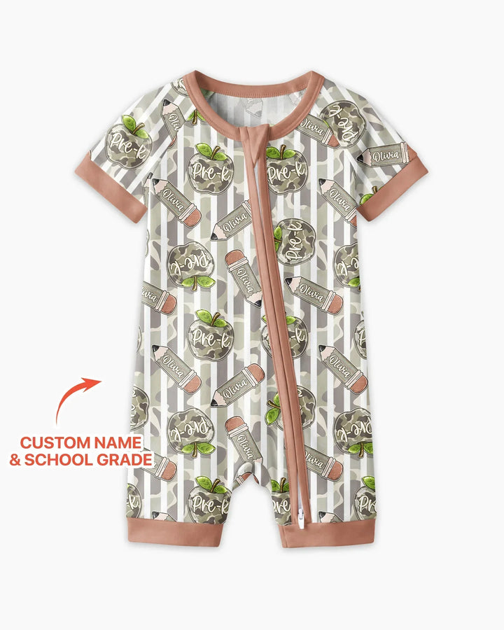 Custom Name Camo Apple Days Bamboo Shorty Zippy