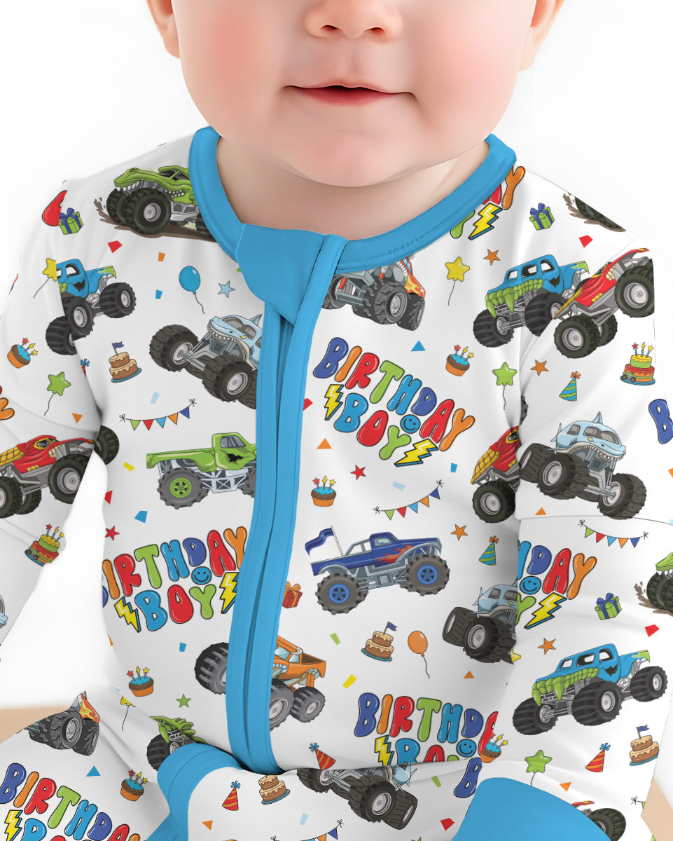 Monster Truck Birthday Boy Bamboo Convertible Zippy