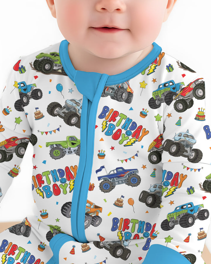 Monster Truck Birthday Boy Bamboo Convertible Zippy