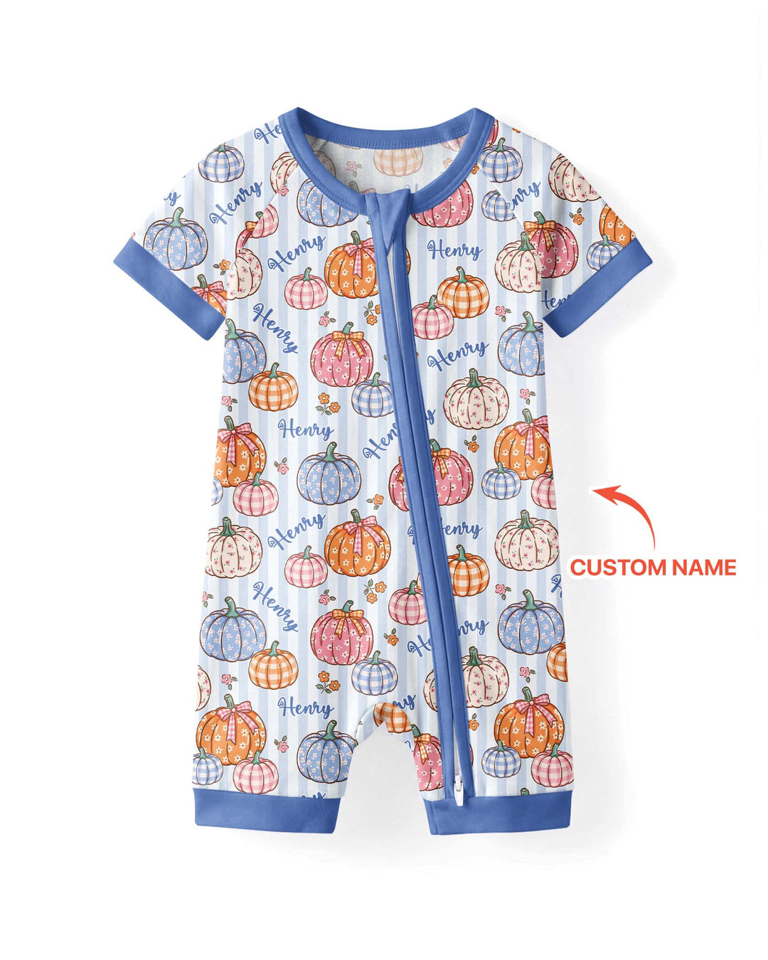 Custom Name Pumpkin Patch Bamboo Shorty Zippy