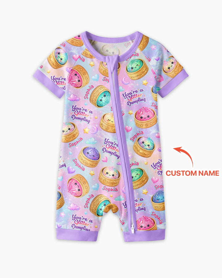 Custom Name You're A Glitter Dumpling Bamboo Shorty Zippy