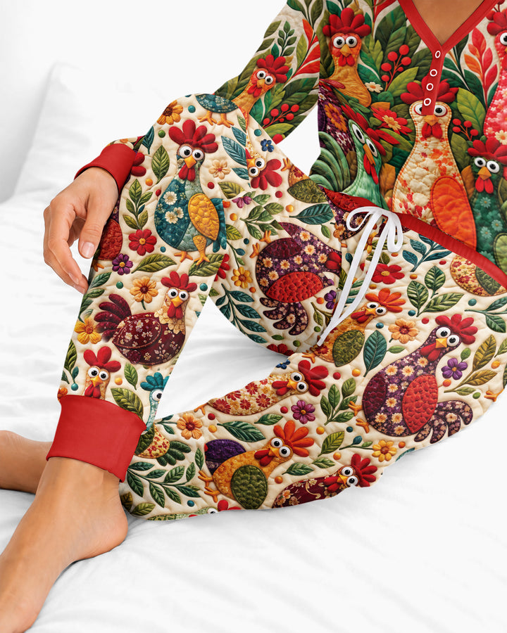 Funny Chicken Bamboo Women Pajama Set