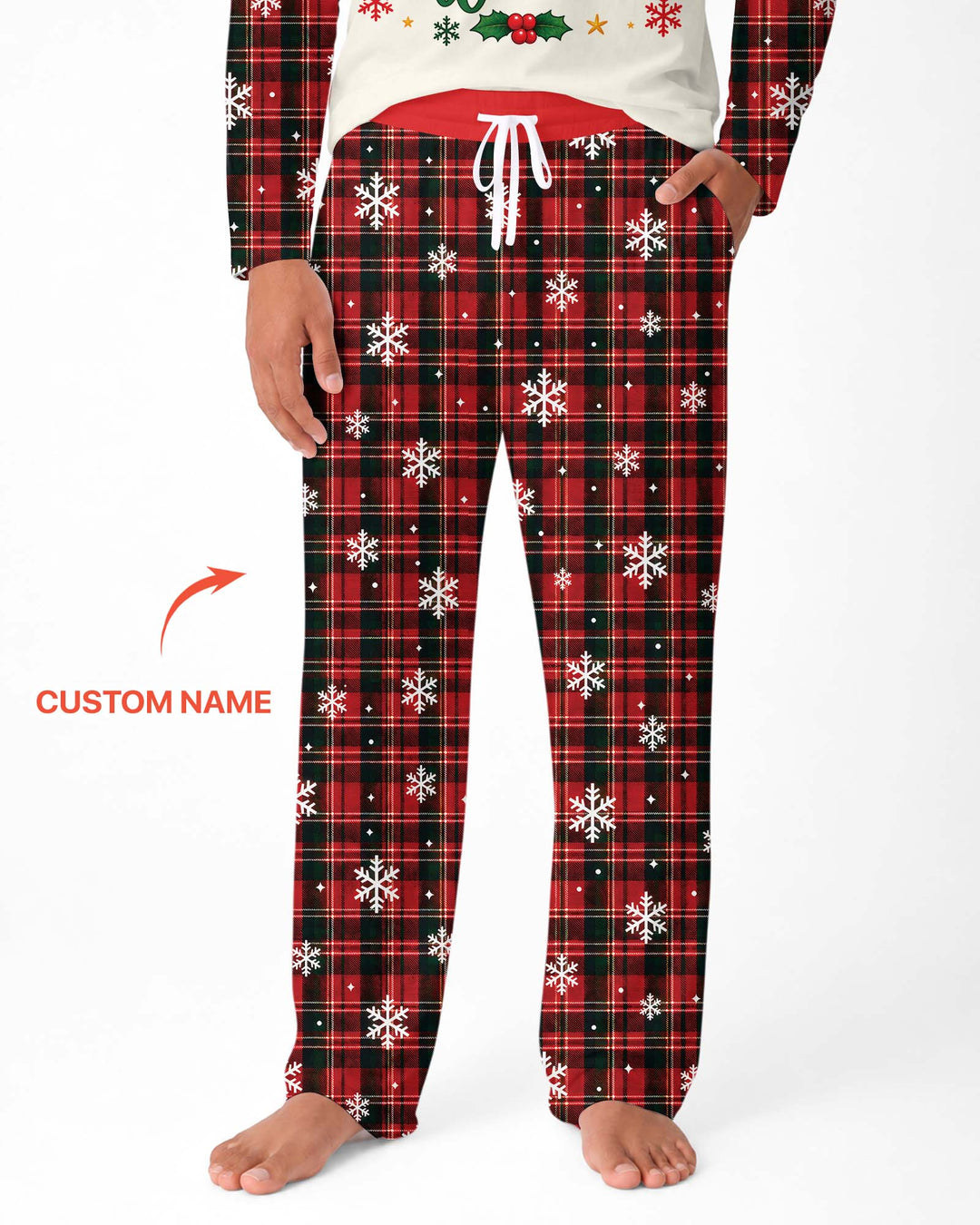 Cute Reindeer in Santa Hat Bamboo Men's Pajama Set