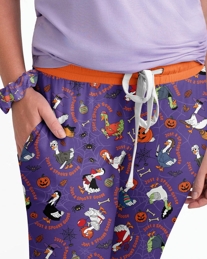 Just A Spooky Goose Family Matching Bamboo Women Pajama Set