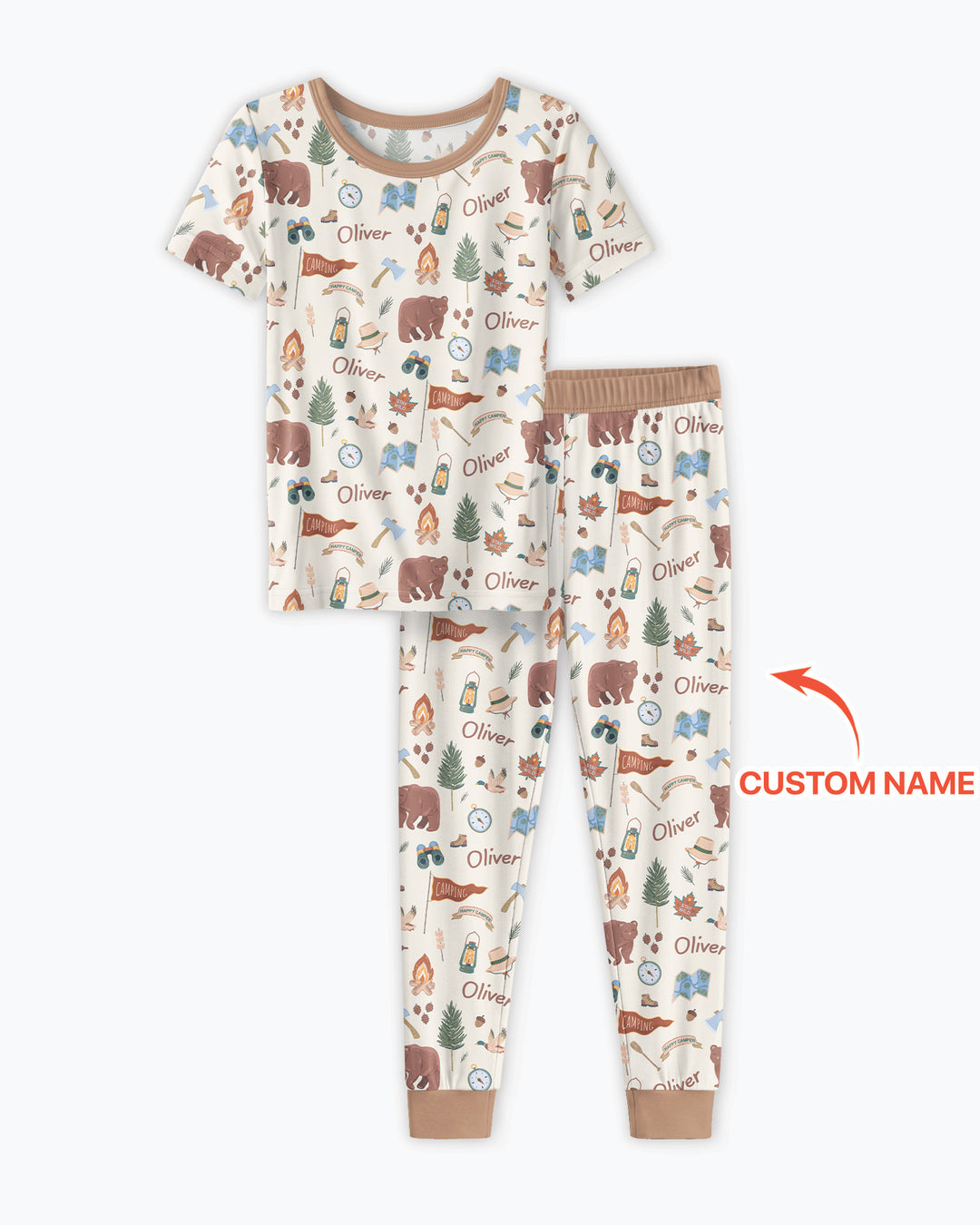 CUSTOM Template Bamboo Two Piece Short Sleeve Pyjamas Set