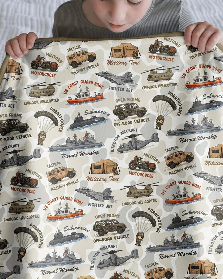 Little Hero Military Family Matching Bamboo Blanket