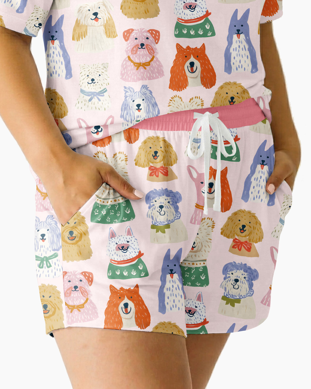 Puppy Portrait Bamboo Women Short Sleeve Short Pajama Set