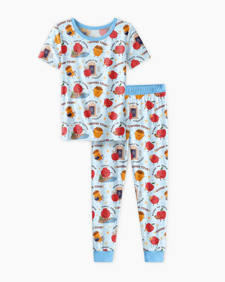 Sweet Sacred Moments Family Matching Bamboo Two Piece Short Sleeve Pajama Set