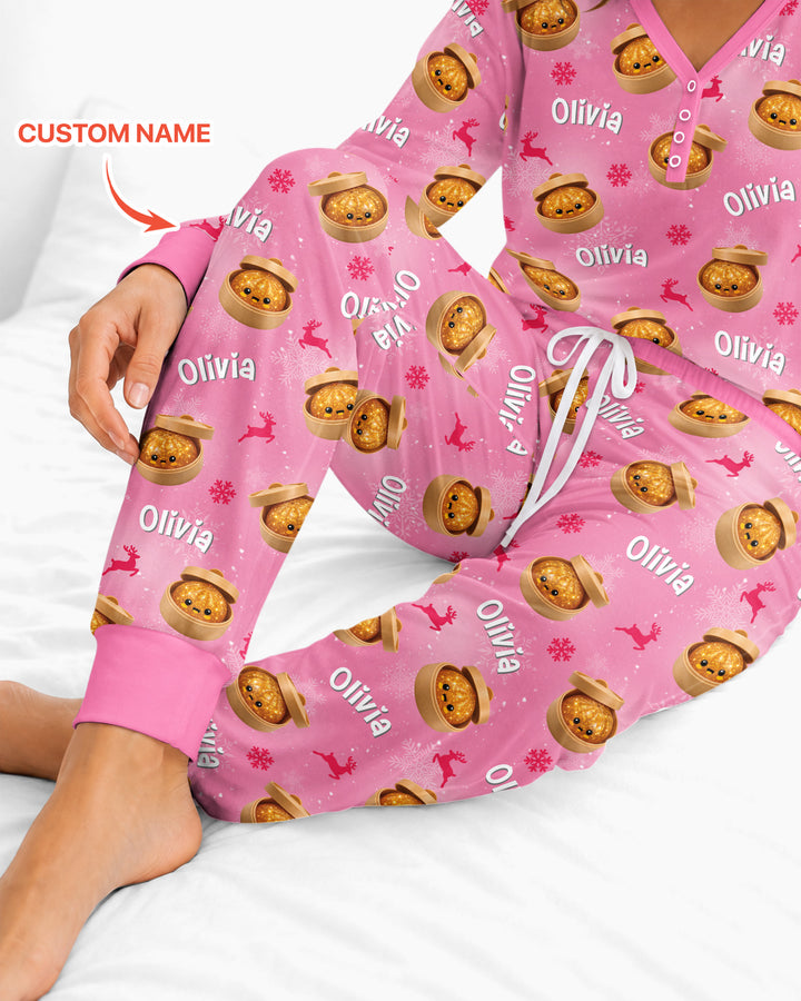 Christmas Cutie Dumpling Bamboo Women Pajama Set
