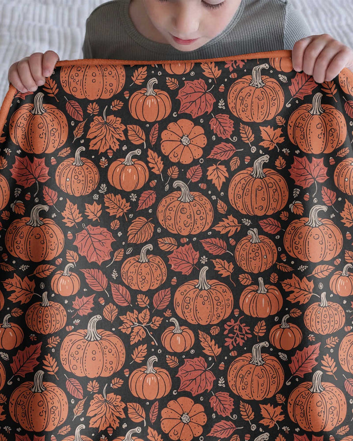 Retro Halloween Pumpkins  Garden Bamboo Blanket