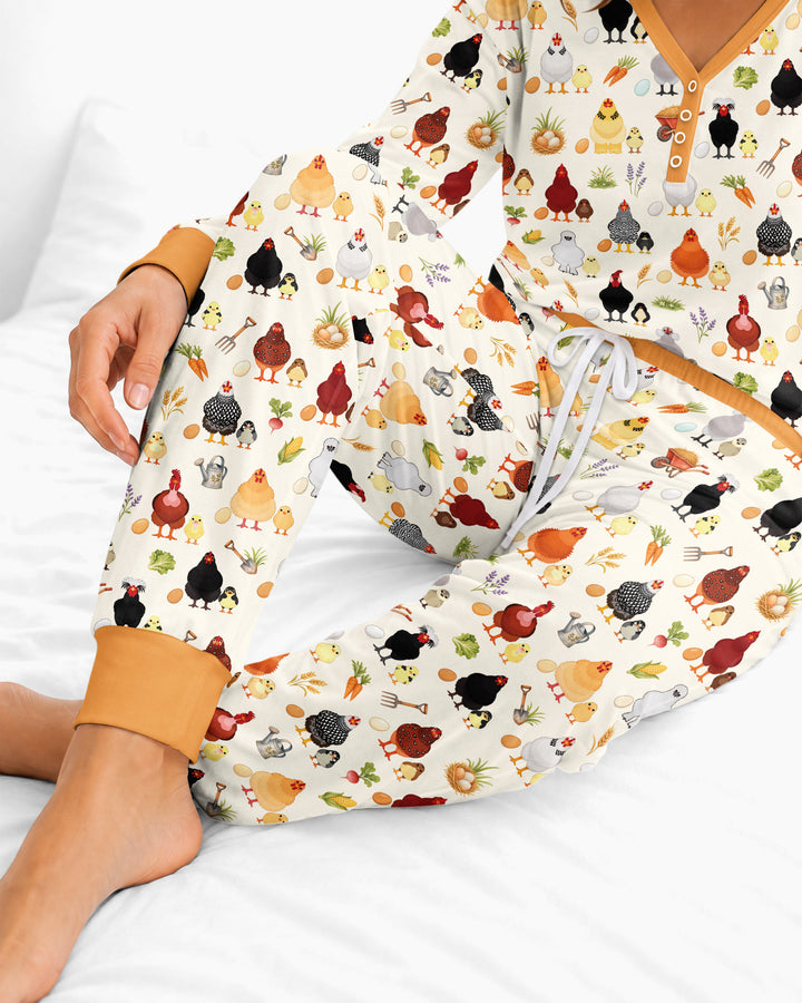 Chicks & Eggs Bamboo Women Pajama Set