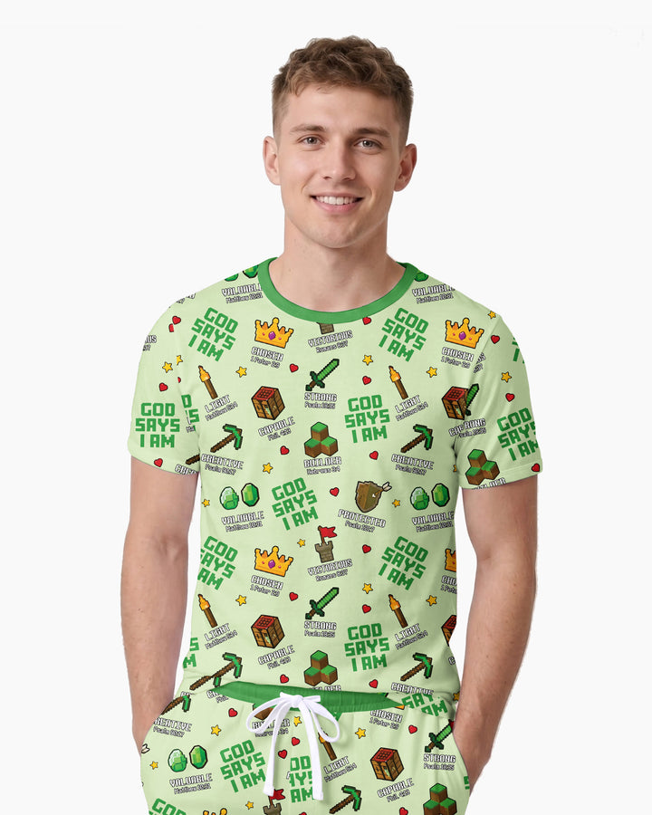 Christian Gamer Bamboo Men Short Sleeve Short Pajama Set