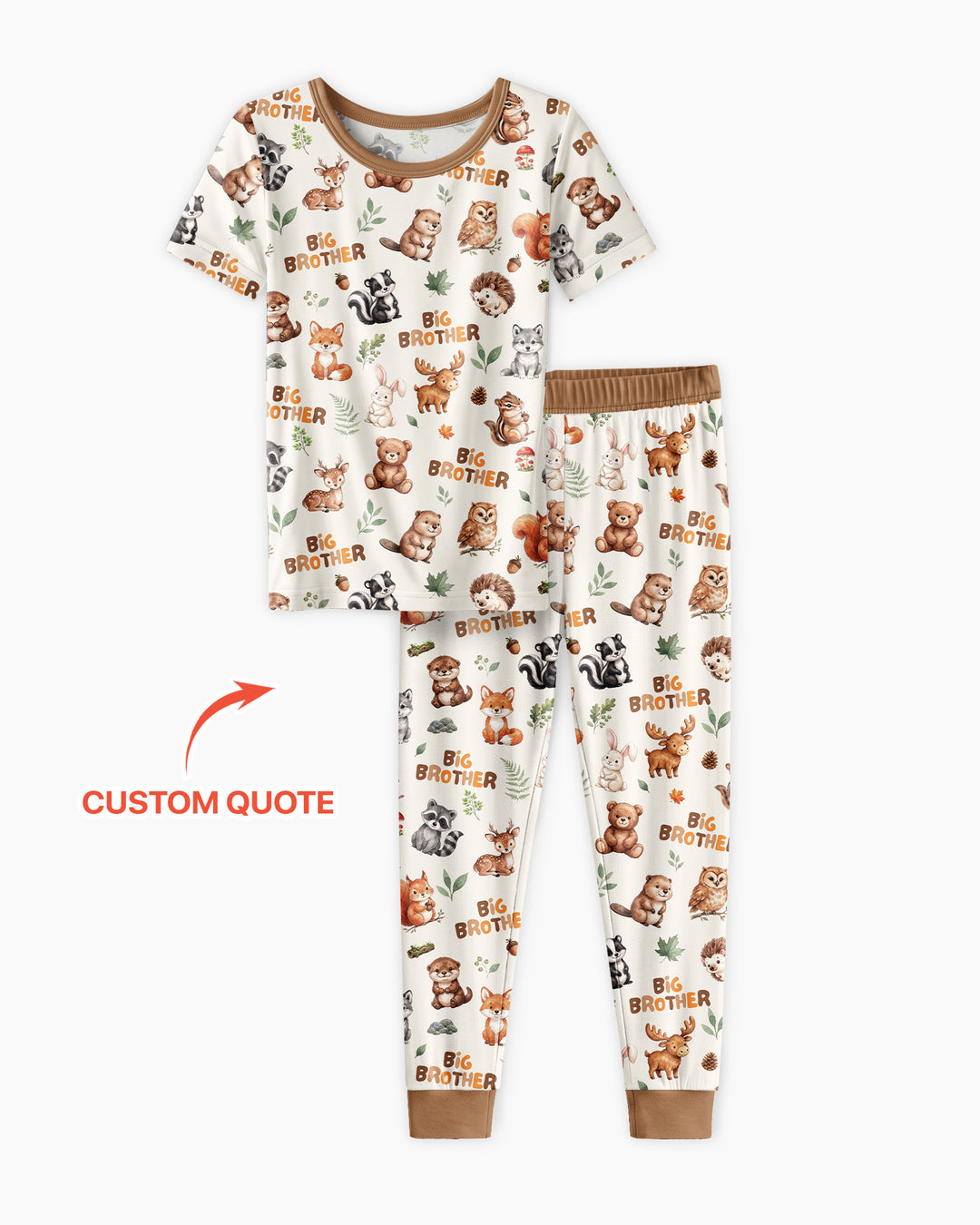 CUSTOM Template Bamboo Two Piece Short Sleeve Pyjamas Set