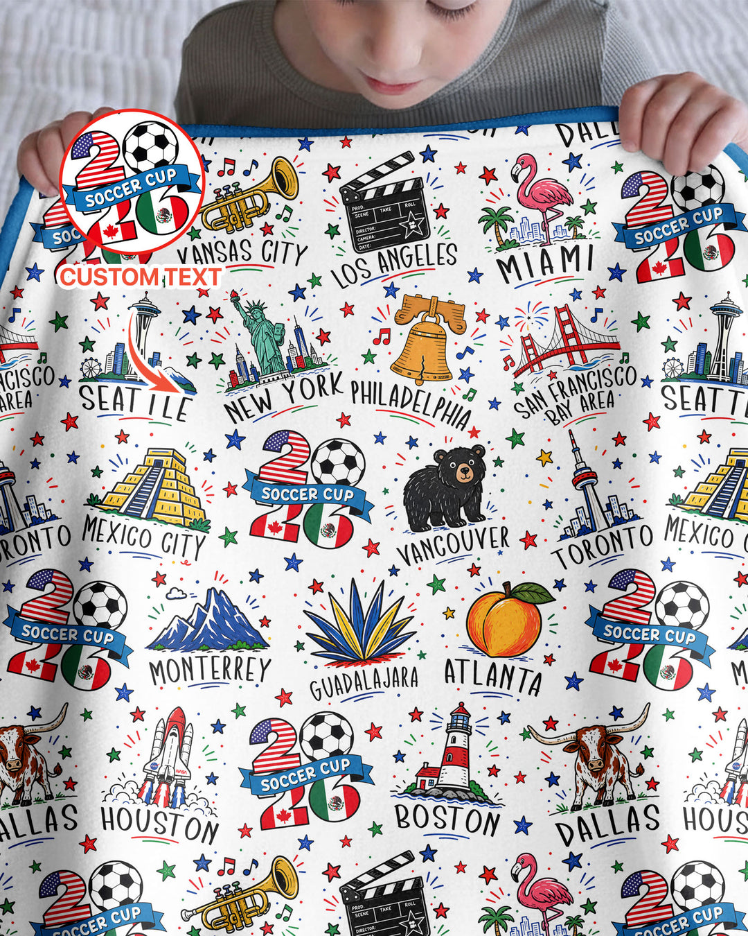 2026 Soccer Cup Host Citties Bamboo Blanket