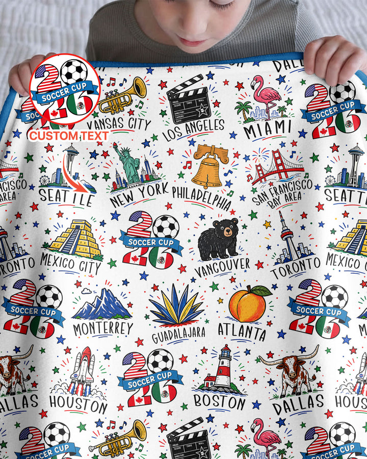 2026 Soccer Cup Host Citties Bamboo Blanket