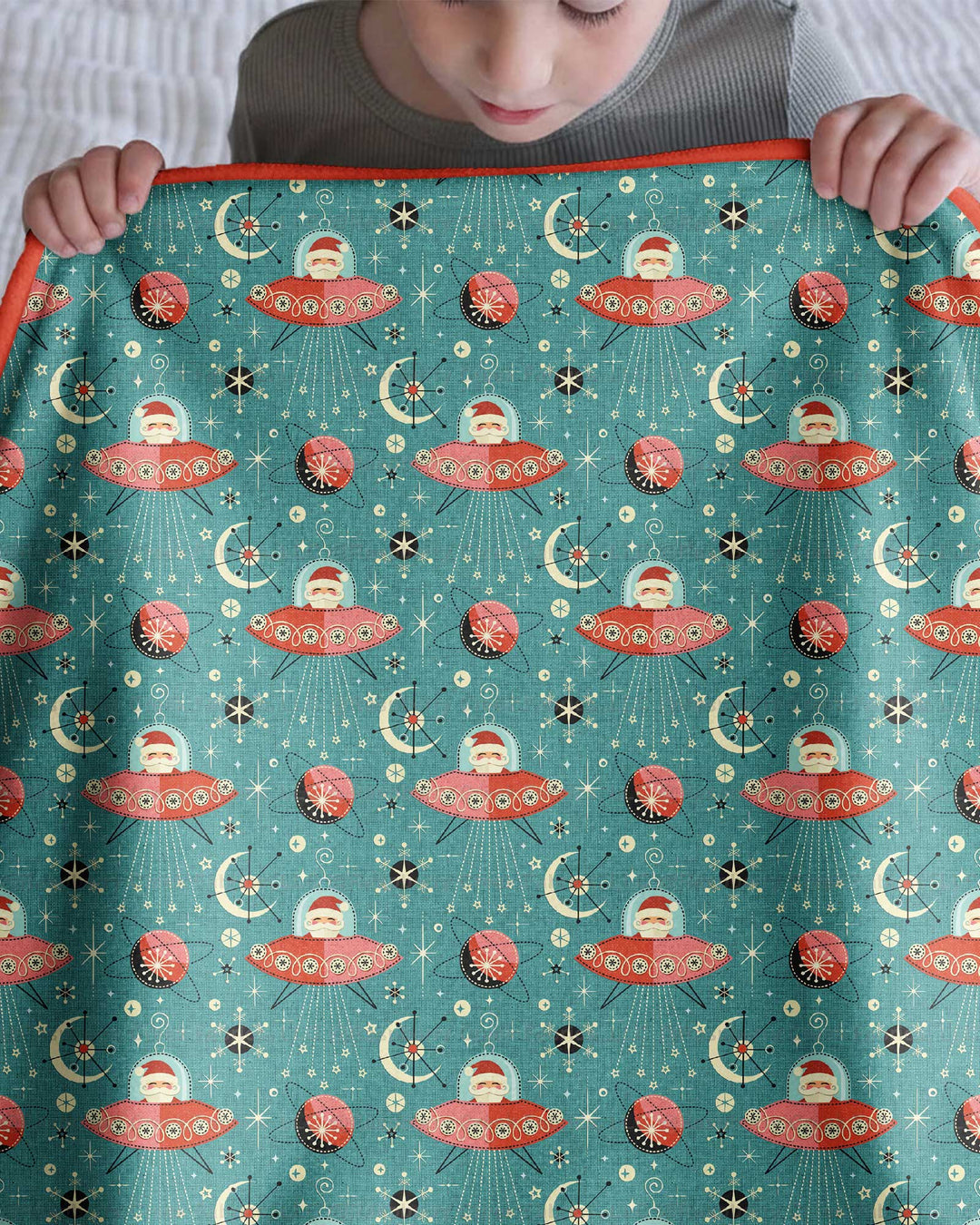 Atomic Santas in Space Bamboo Blanket