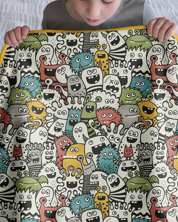 Monsters And Friends Bamboo Blanket