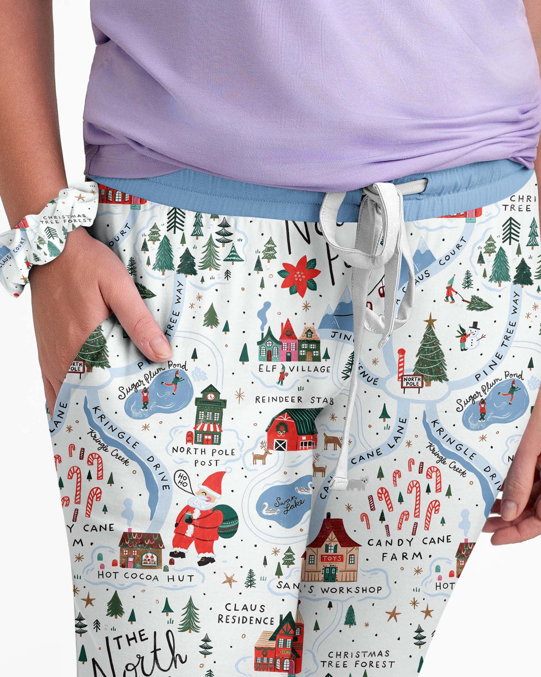 The North Pole Map Bamboo Women Pajama Set