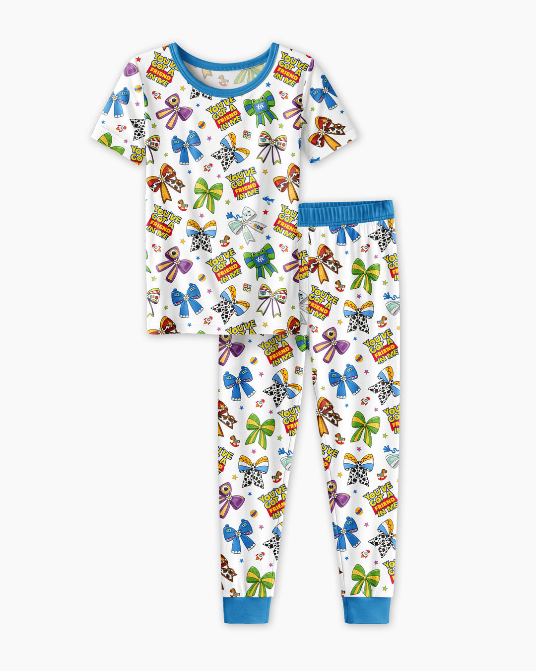 Magical Mirror Bow Bamboo Two Piece Short Sleeve Pajama Set