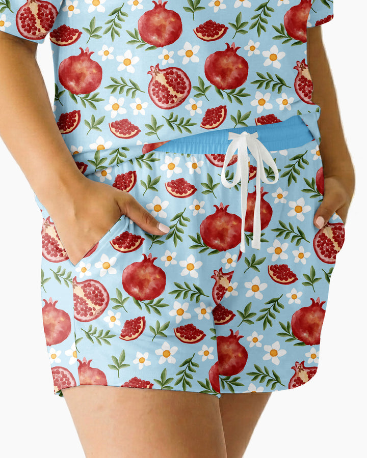 Pomegranate Garden Joy Family Matching Bamboo Women Short Sleeve Short Pajama Set