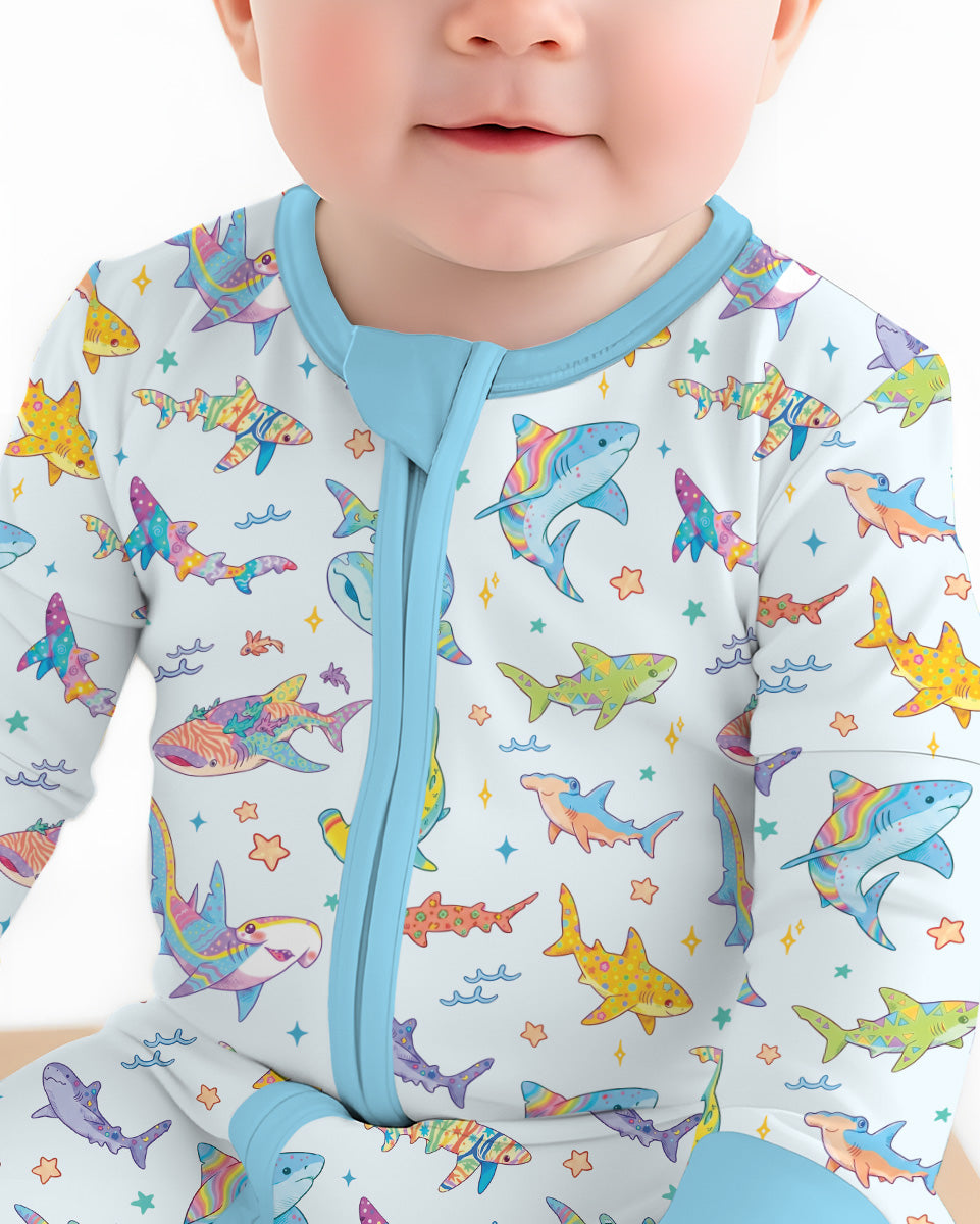 Tropical Sharks Bamboo Convertible Zippy