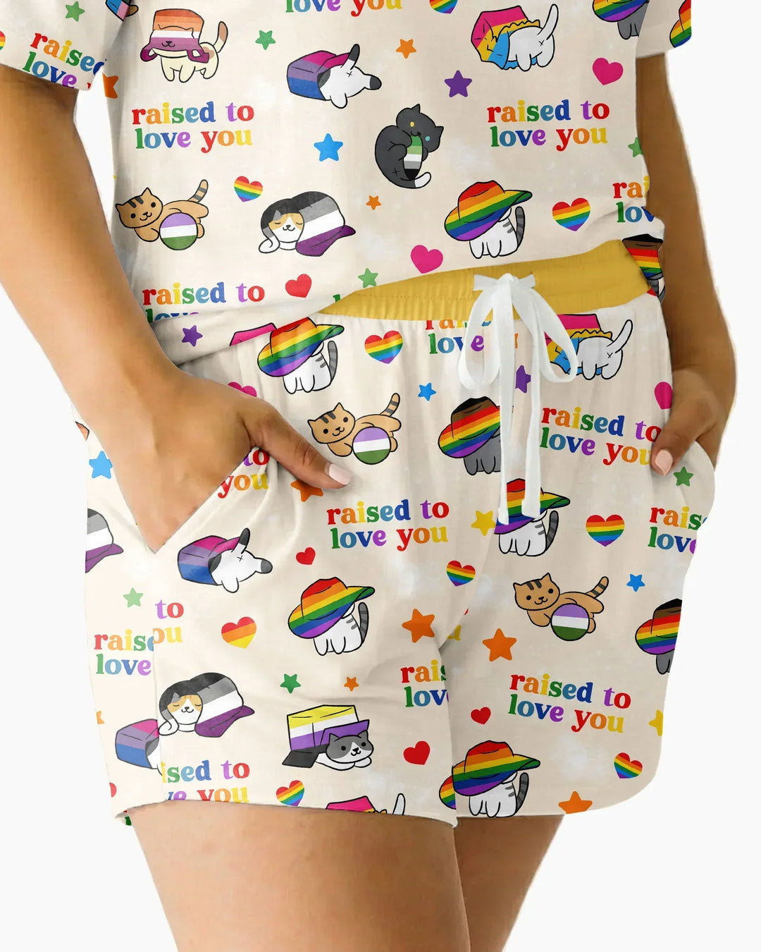 Rainbow Paws Family Matching Bamboo Women Short Sleeve Short Pajama Set