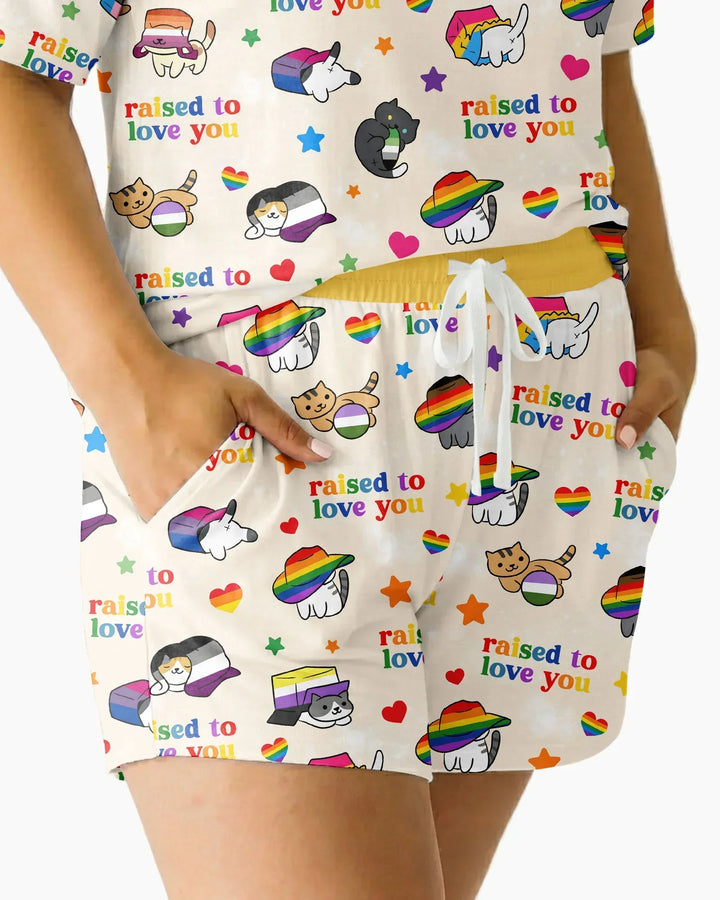 Rainbow Paws Family Matching Bamboo Women Short Sleeve Short Pajama Set
