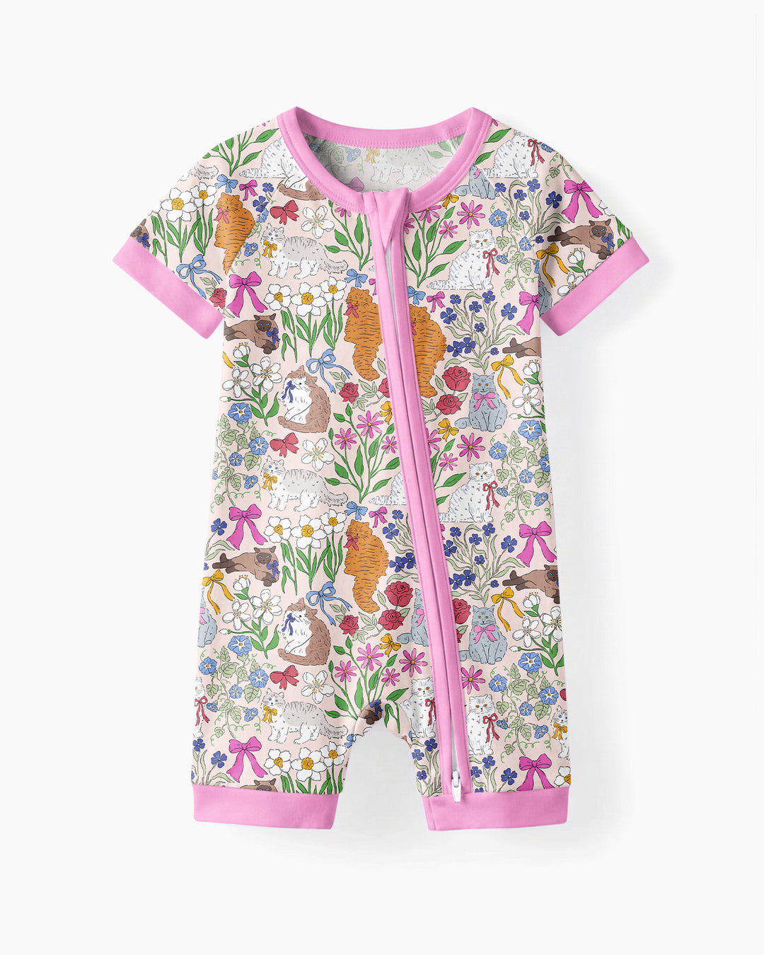 The Garden Cattery Mommy & Me Matching Bamboo Shorty Zippy
