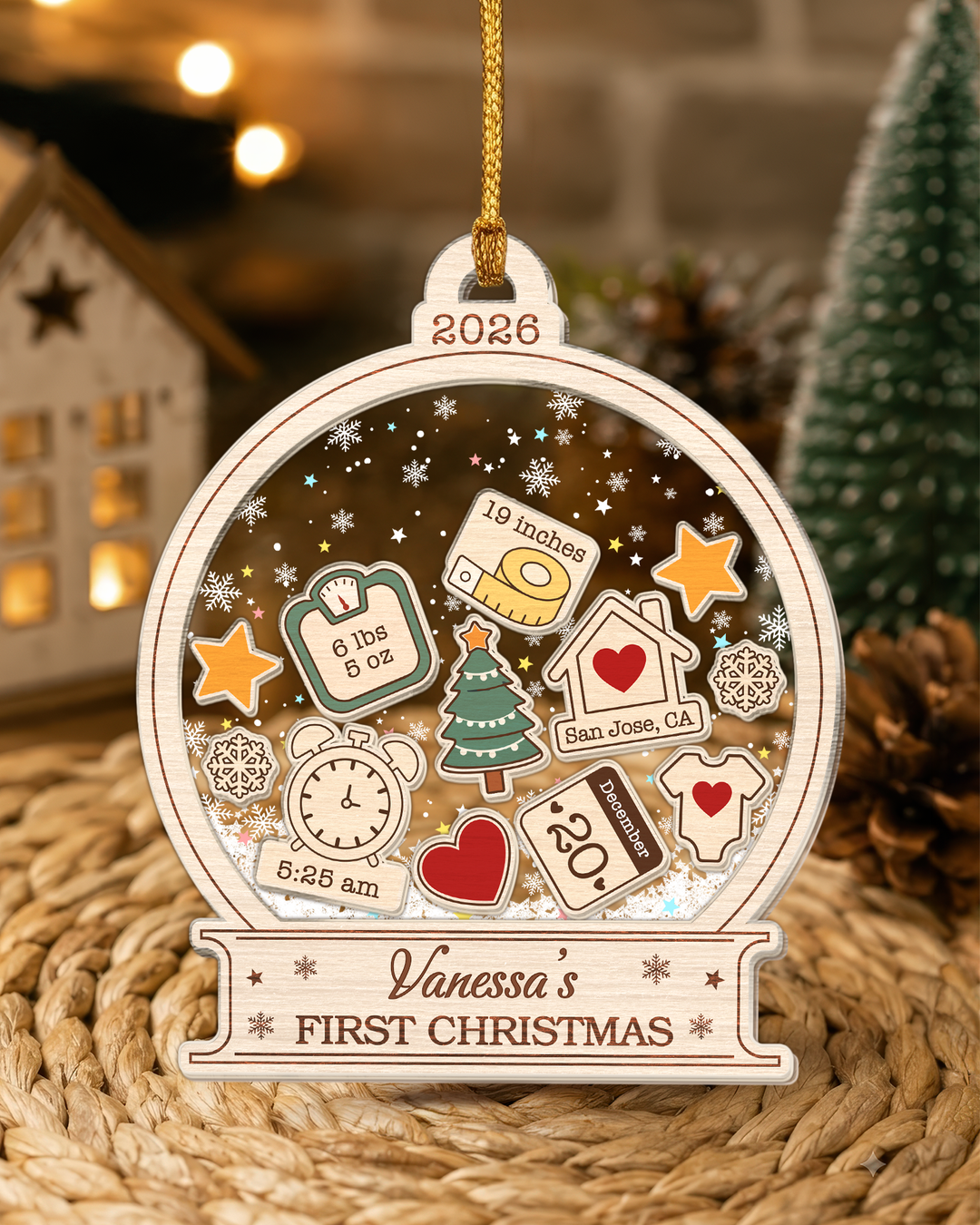 Baby's First Christmas Shaker Ornament 2026