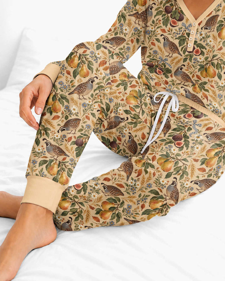 Quail & Pears Bamboo Women Pajama Set
