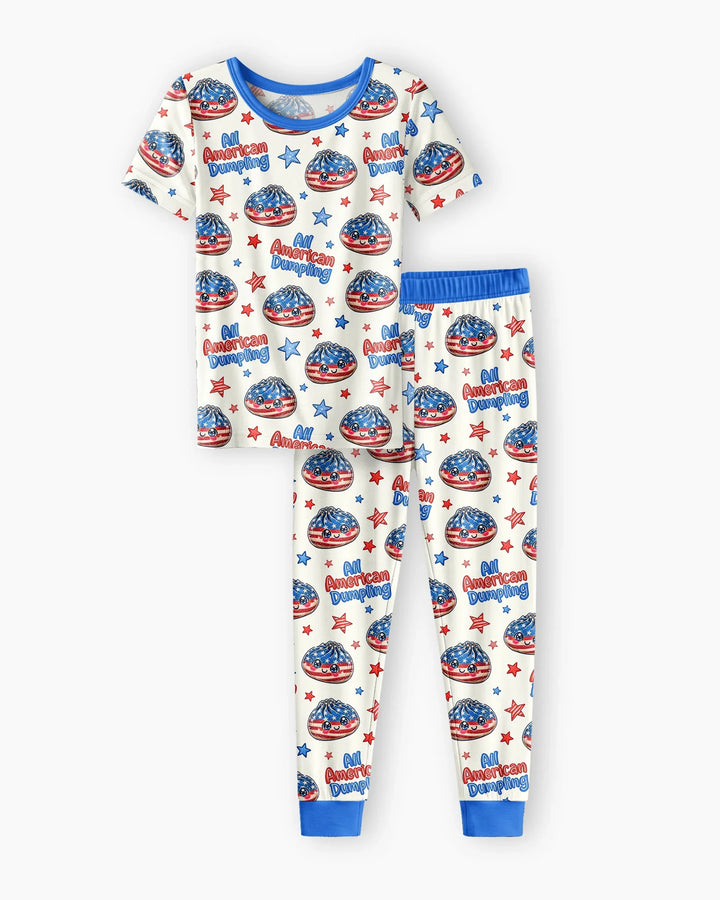 All American Dumpling Bamboo Two Piece Short Sleeve Pajama Set
