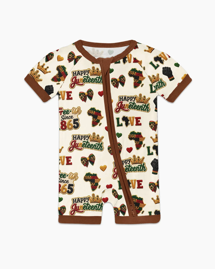 Juneteenth Free-ish Since 1865 Bamboo Shorty Zippy