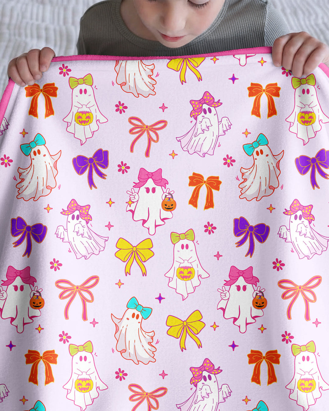 Coquette Ghost & Bow Bamboo Blanket