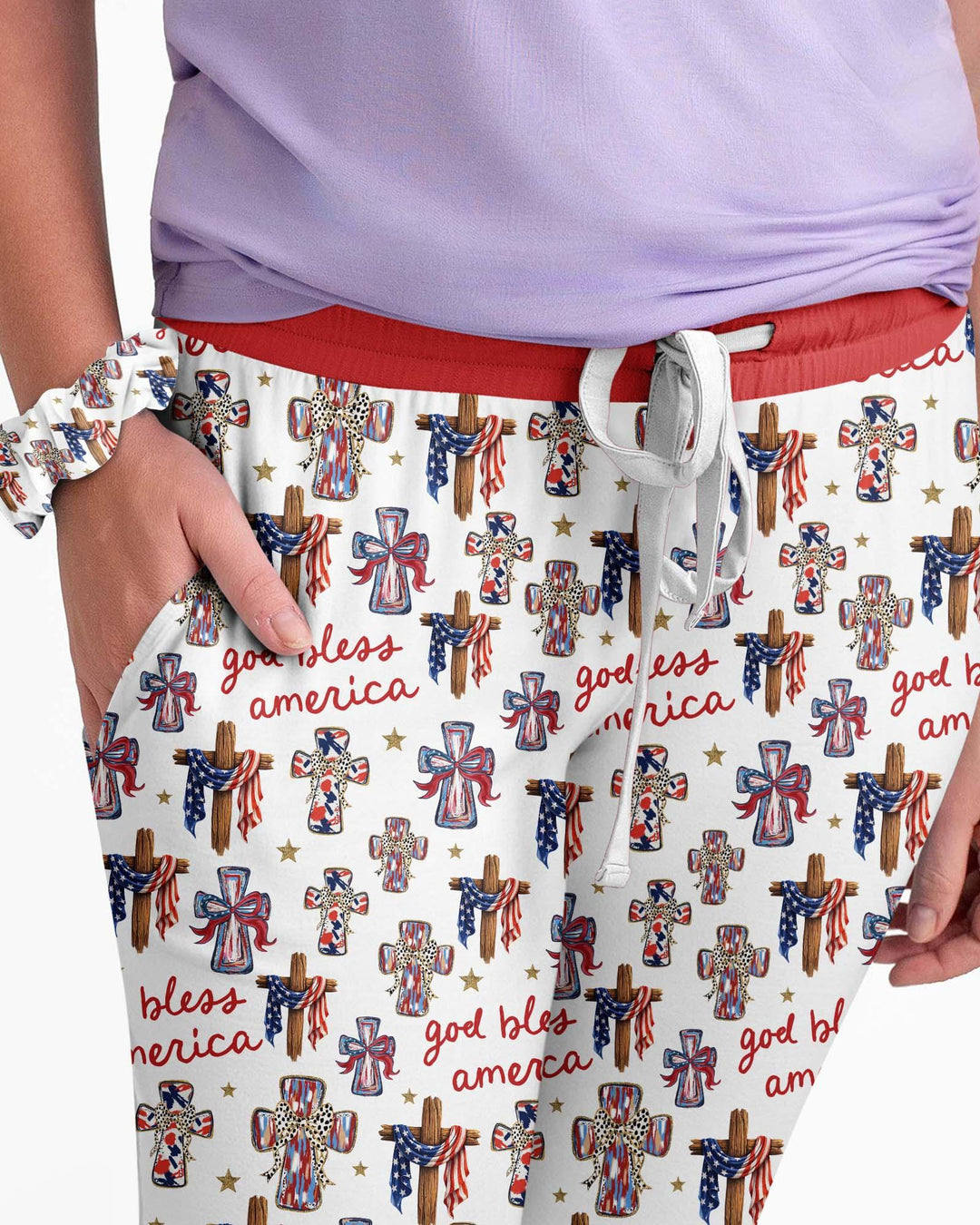 God Bless America Family Matching Bamboo Women Pajama Set