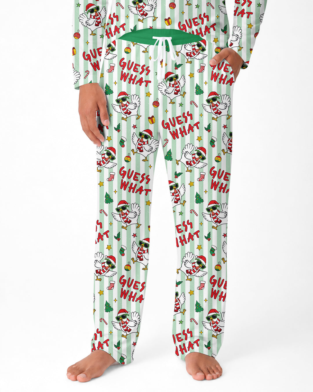 Guess What Chicken Butt Christmas Bamboo Men's Pajama Set